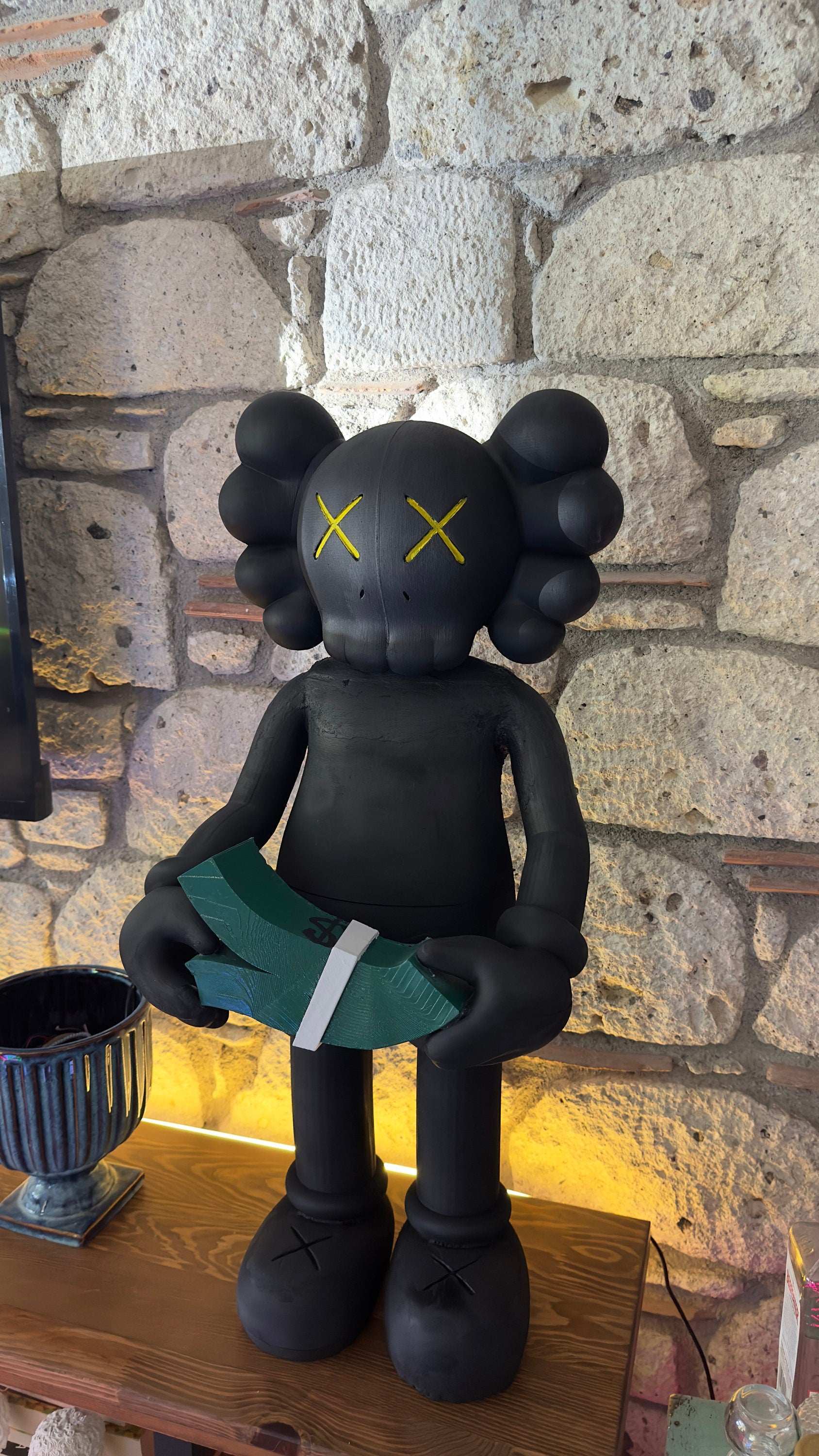 Kaws Money Counting Statue | Unique Collectible Art Piece for Home Decor & Gift Idea | Modern Style Sculpture