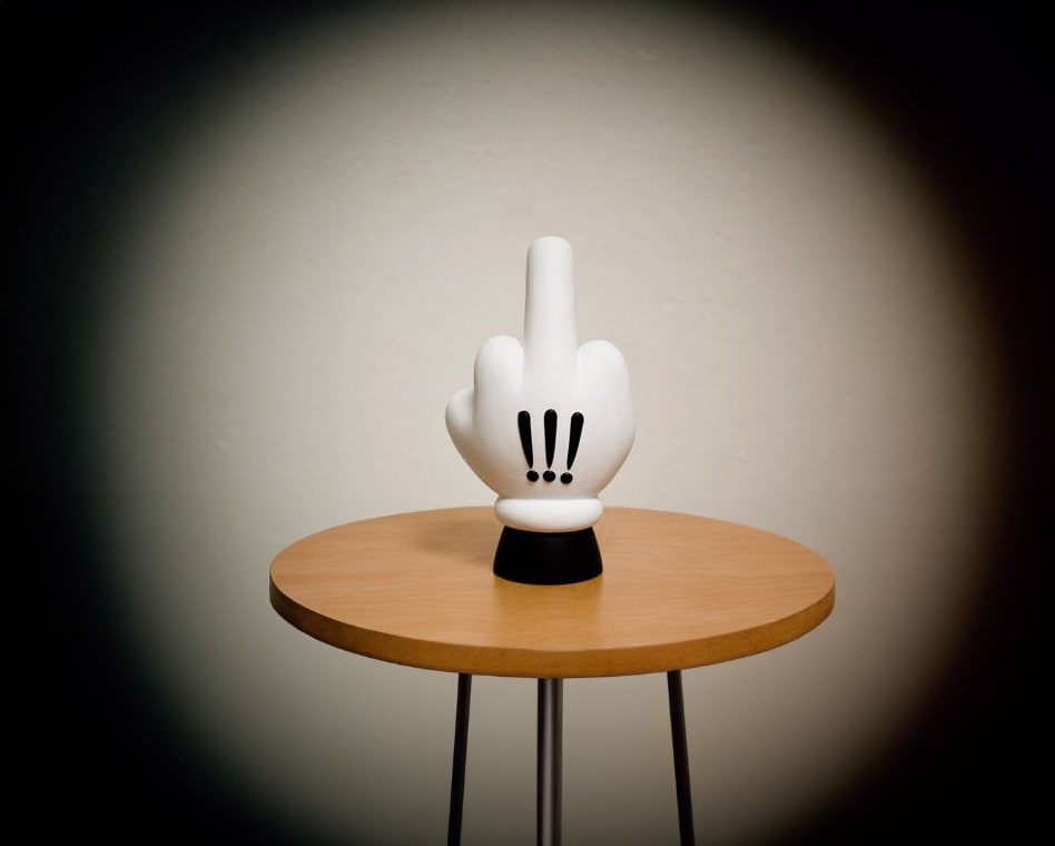 Funny Mickey Mouse Middle Finger Art – Quirky Decor for Disney Fans