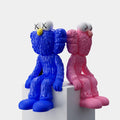 Kaws BFF Seated Statue - Modern Decorative Art Figure, Collectible Designer Toy