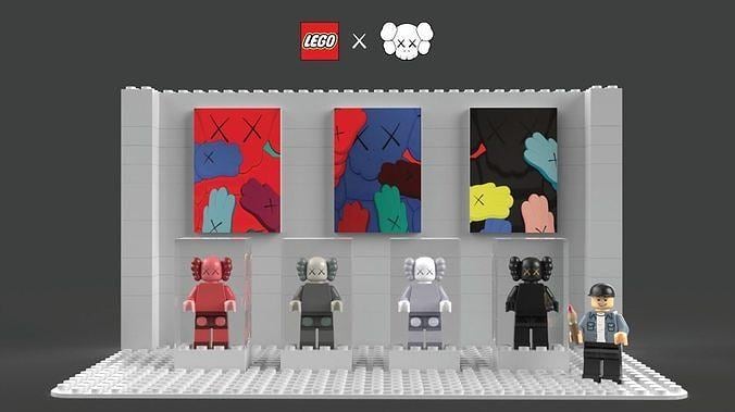 Lego Kaws Figure – Custom Art Toy, Collectible Sculpture, Unique Pop Art Design, Gift for Art Lovers and Contemporary Art Fans