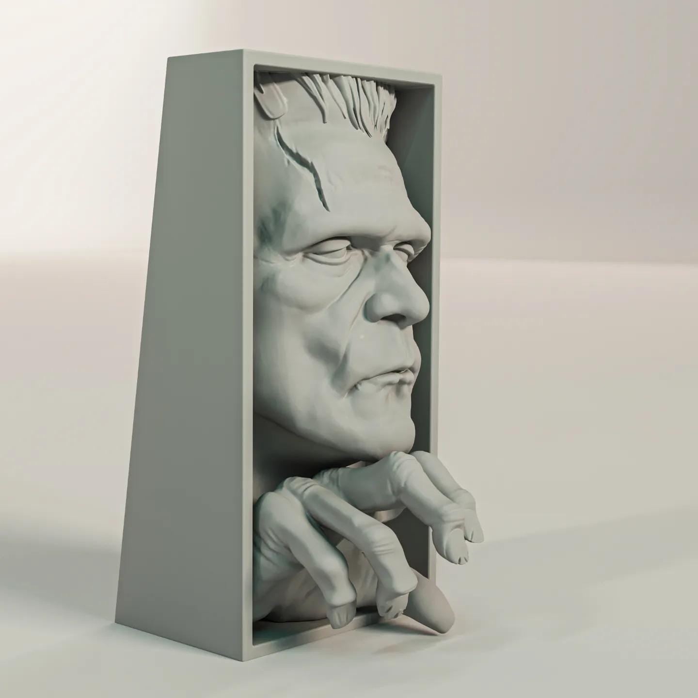 Frankenstein Book Nook, Unique Bookends for Book Lovers, Horror Themed Decor, Vintage Style, Perfect Gift & Home Office Decor