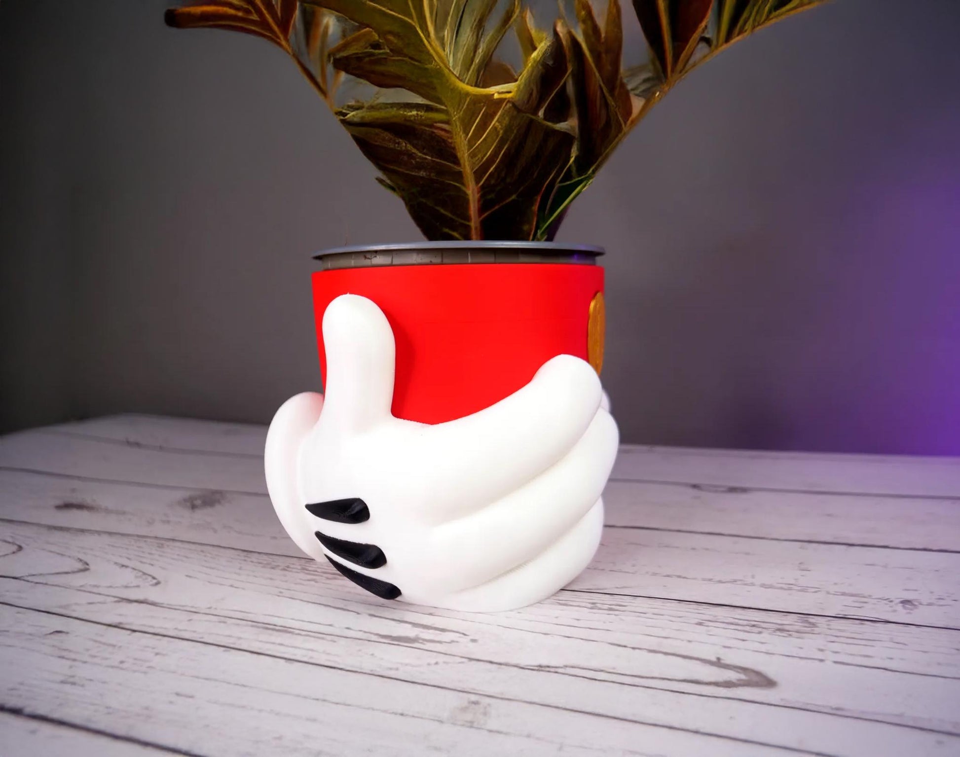 Unique Mickey Hands Ceramic Pot for Plants, Modern Home Decor, Fun Disney-Inspired Planter for Indoor Plants, Gift for Disney Lovers