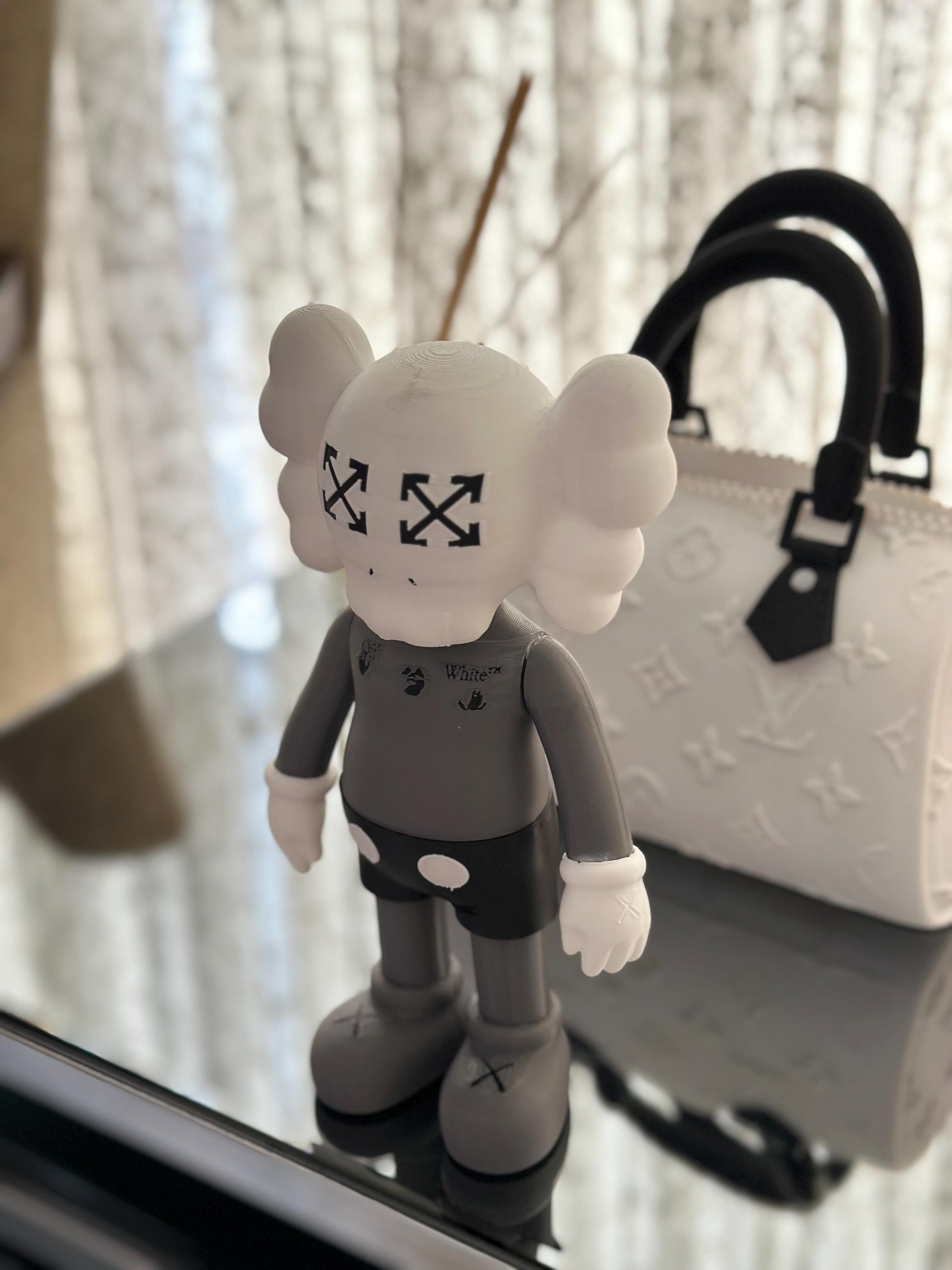 Designer Off Kaws White Art Figure - Modern Collectible Sculpture with Unique Aesthetic - Iconic Home Decor Accent for Art Enthusiasts