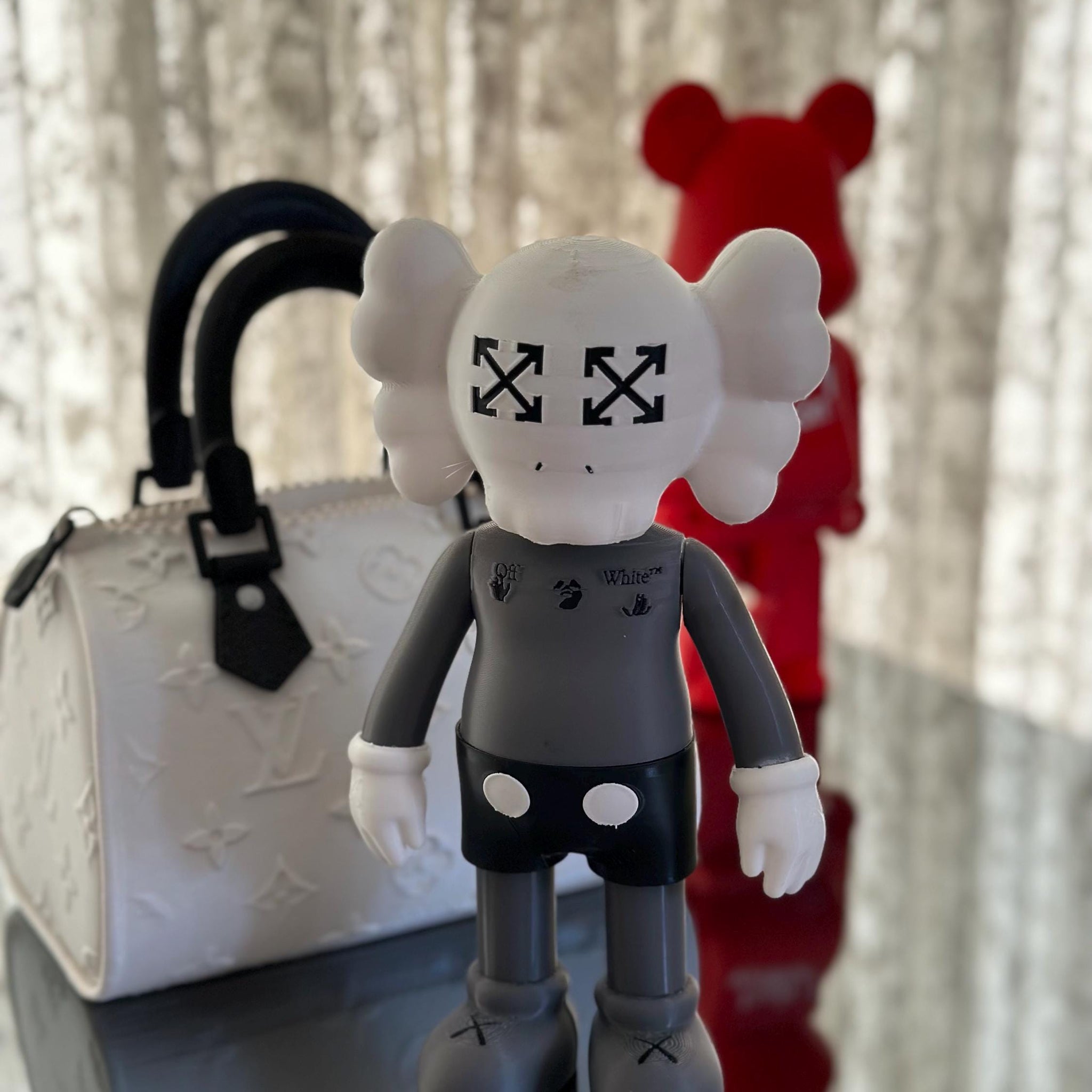 Designer Off Kaws White Art Figure - Modern Collectible Sculpture with Unique Aesthetic - Iconic Home Decor Accent for Art Enthusiasts