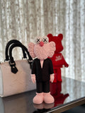 Kaws BFF Pink Suit Art Collectible - Designer Figure Home Decor, Limited Edition Kaws BFF Companion Gift for Art Enthusiasts