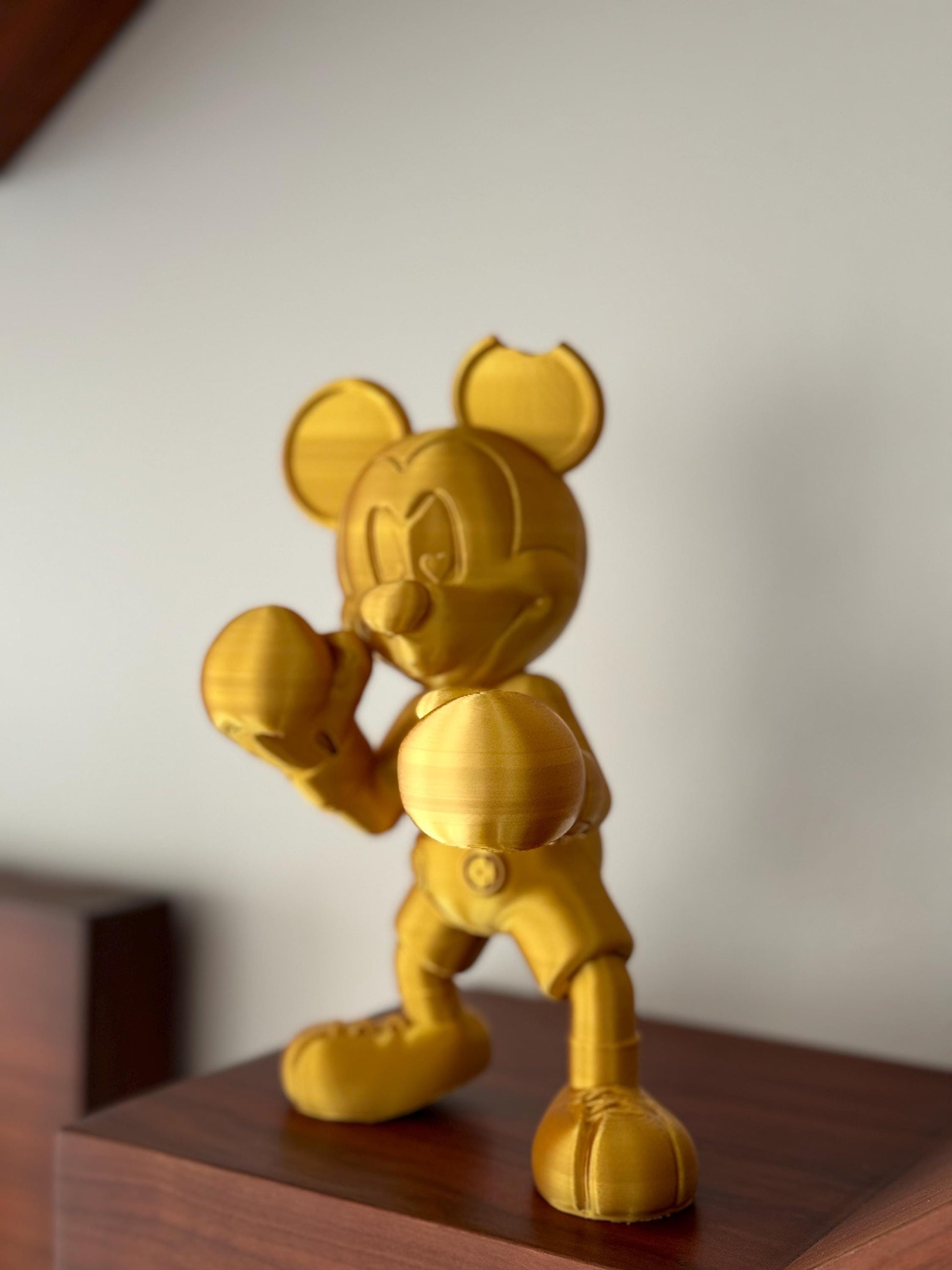 Boxer Mickey Figurine - Unique Mickey Mouse Boxing Statue - Fun Collectible for Disney Fans - Iconic Boxer Mickey Mouse Gift Decor Gold