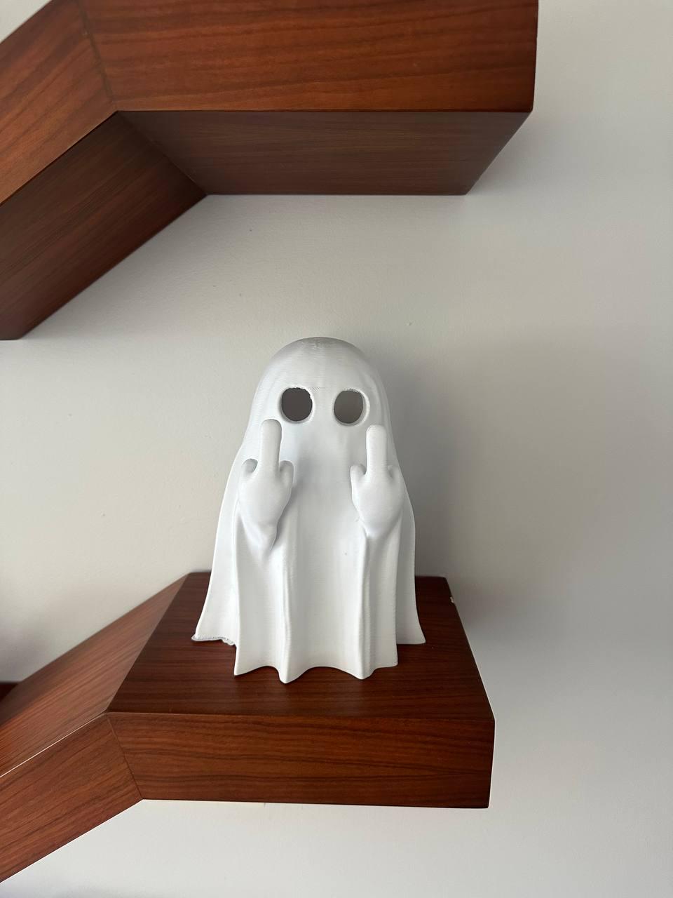 Middle Finger Ghost Decoration, Funny Ghost Figurine, Halloween Party Decor, Humorous Ghost Ornament, Unique Spooky Home Decoration