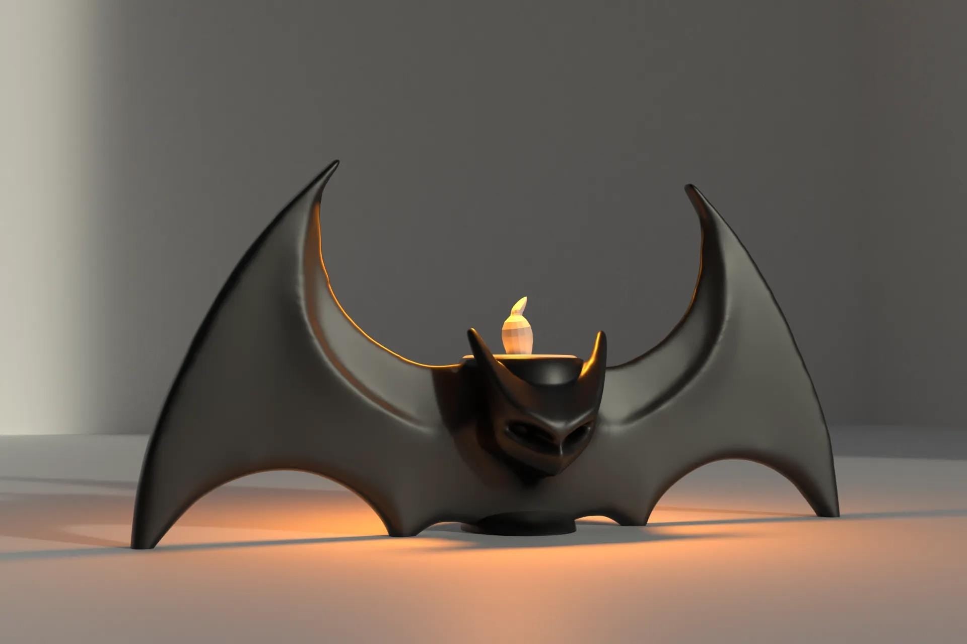 Bat Candle Holder for Batman Fans | Gothic Bat Wing Candle Stand Inspired by Batman | Unique Décor for Superhero and Gothic Enthusiasts