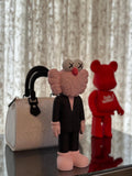 Kaws BFF Pink Suit Art Collectible - Designer Figure Home Decor, Limited Edition Kaws BFF Companion Gift for Art Enthusiasts