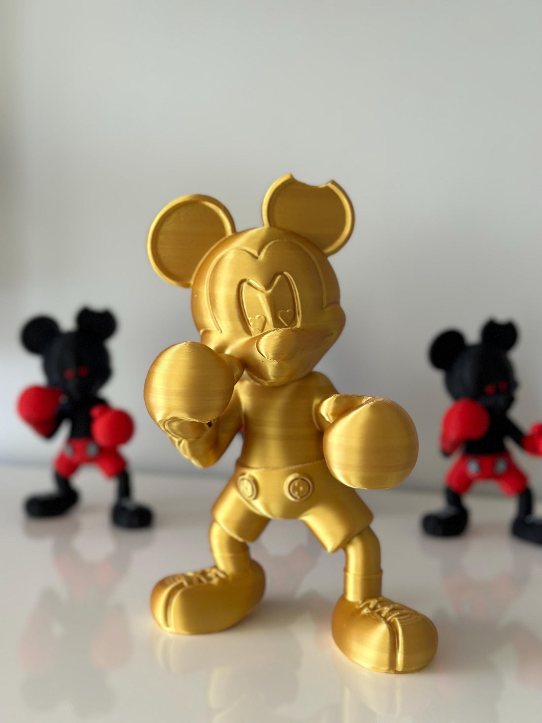 Boxer Mickey Figurine - Unique Mickey Mouse Boxing Statue - Fun Collectible for Disney Fans - Iconic Boxer Mickey Mouse Gift Decor Gold