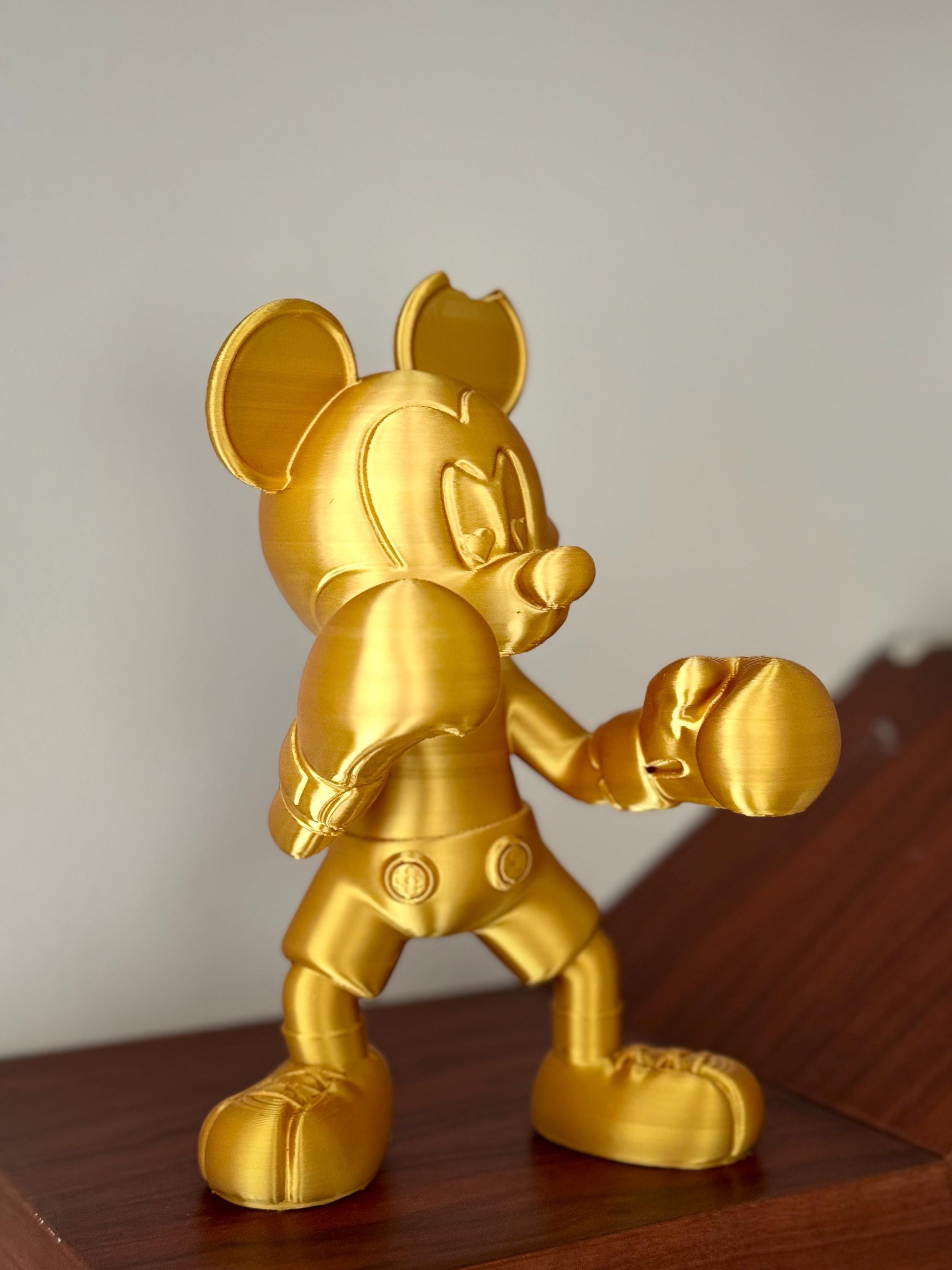 Boxer Mickey Figurine - Unique Mickey Mouse Boxing Statue - Fun Collectible for Disney Fans - Iconic Boxer Mickey Mouse Gift Decor Gold