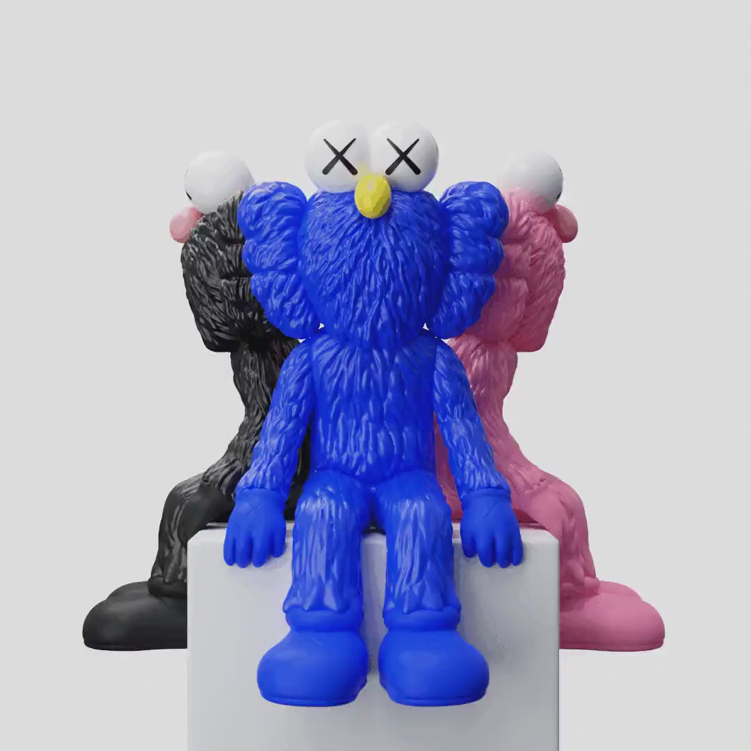 Kaws BFF Seated Statue - Modern Decorative Art Figure, Collectible Designer Toy